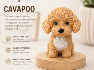 Cavapoo Poodle Maltipoo Style Dog Figurine Paint