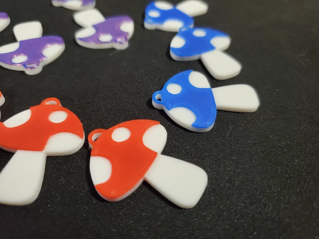 Mushroom Earrings - Simple, layered view 2