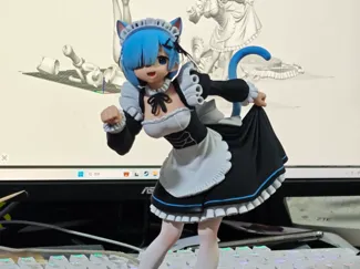 《Re:从零开始的异世界生活》雷姆 猫娘 站姿手办 高22cm 已分件 易上色