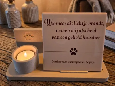 Pet Memorial Candle Holder - When this light burns