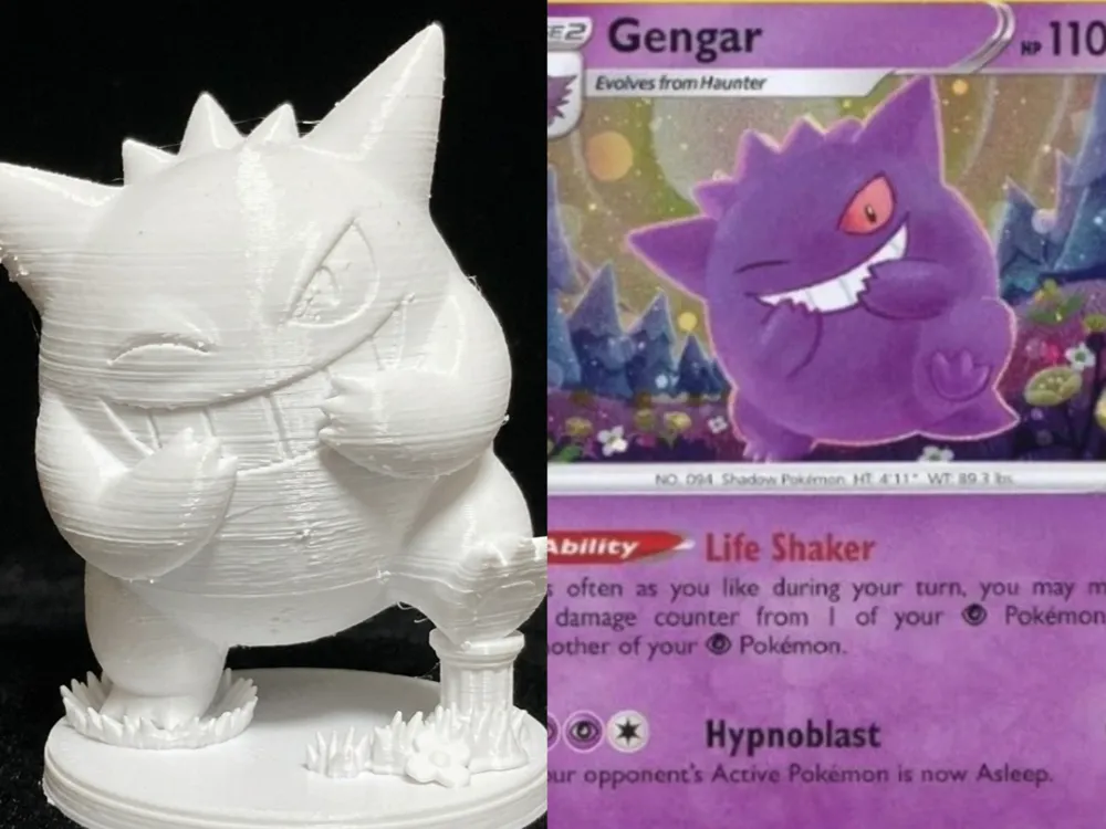 figure of a laughing Gengar based on a card design - Free 3D Print ...