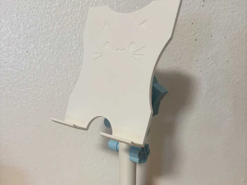 Phone Stand Adjustable Tilt & Height Kitty Theme