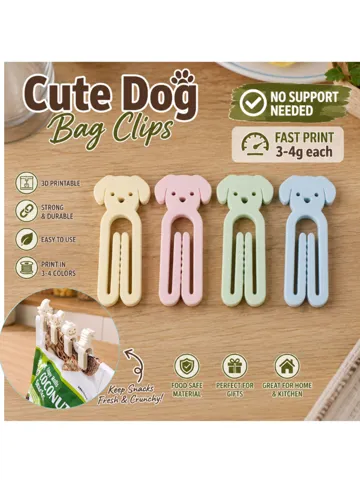 Clip o pieza de sujeción: Dog Puppy Cute Animal Bag Clips – Paper Clip Fast — vista de referencia 2