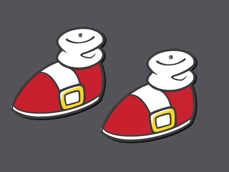 Sonic The Hedgehog shoes keychain