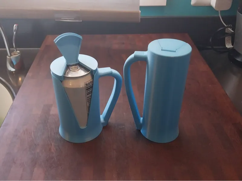 Plain 12oz can holder with lid, tall and normal