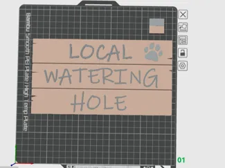 sign for pet water bowl - local watering hole