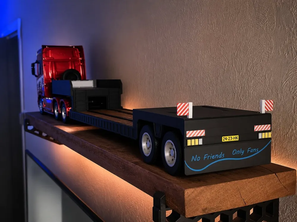 Modelo para impresión 3D: Lowboy ''Dieplader'' trailer 1/14 RC. Referencia del modelo original.