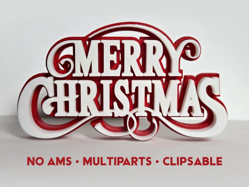 Merry Christmas Clipsable typography / no ams