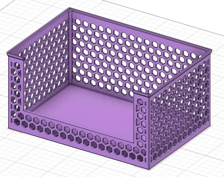Miniatura 2 do modelo 3D 镂空收纳盒（侧空版）