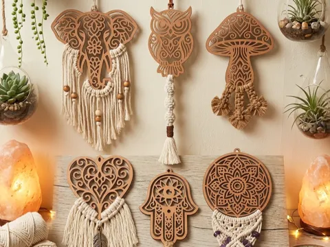 Modelo para impresión 3D: Boho Style Deko-Anhänger Set (Makramee Ready) — referencia de MakerWorld
