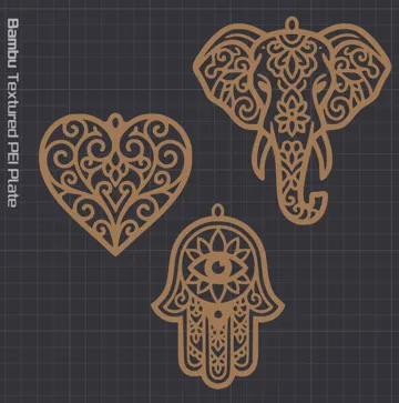 Modelo para impresión 3D: Boho Style Deko-Anhänger Set (Makramee Ready) — vista de referencia 4