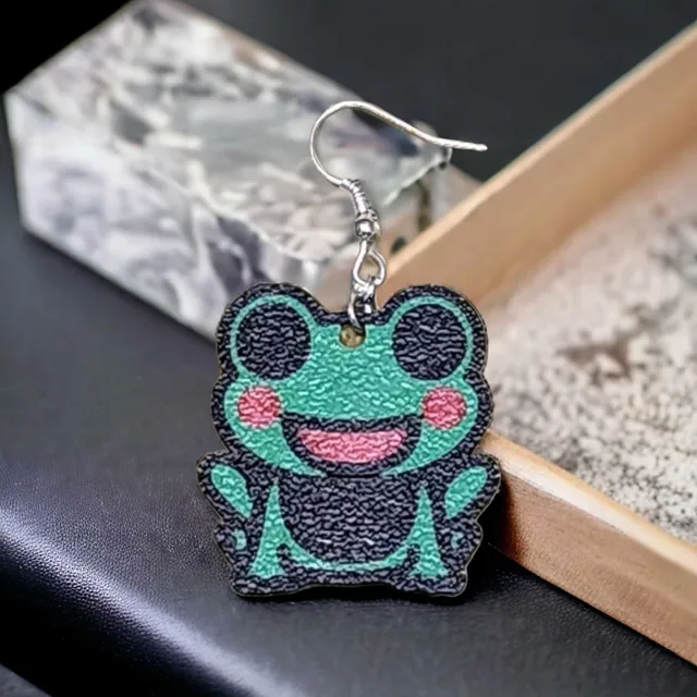 Cartoon frog earrings