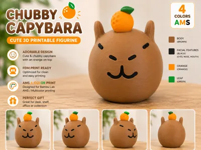 Chubby Capybara with Orange