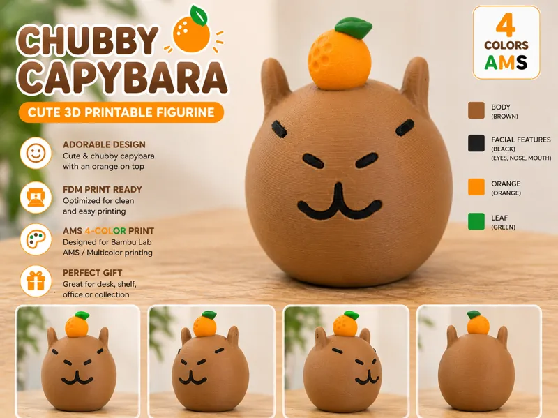 Chubby Capybara with Orange