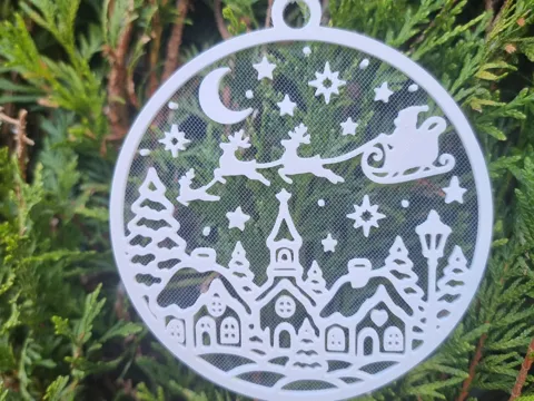 Soporte: Ornement de Noël sur tulle – Village flottant — referencia de MakerWorld
