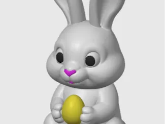 Easter bunny holding egg