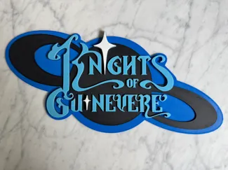 Knights of Guinevere logo + stand