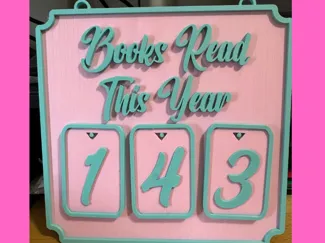 Books Read Sign & Numbers