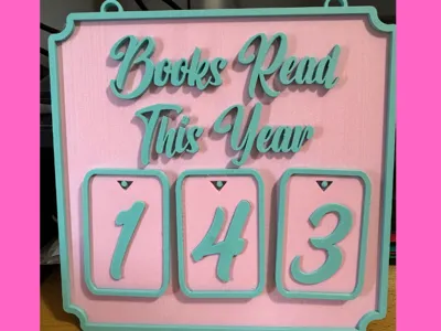Books Read Sign & Numbers