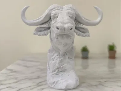Sculptural Bull Head Figurine