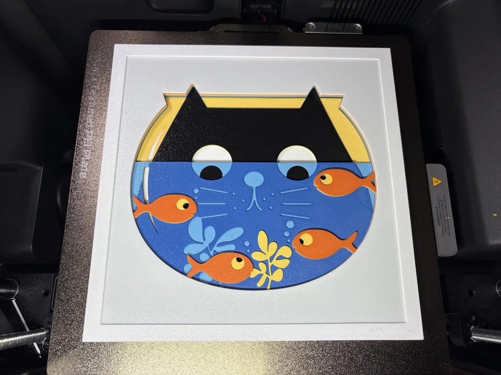 Shadow Fich Funny Cat Fish Tank Shadow Box - Free 3D Print Model - MakerWorld