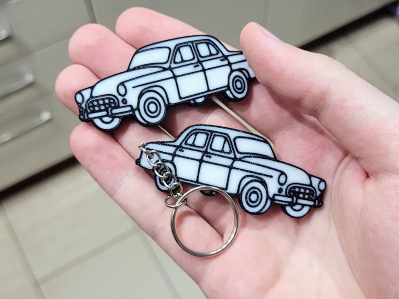 FSO Warszawa 223 Keychain – Classic Polish Car