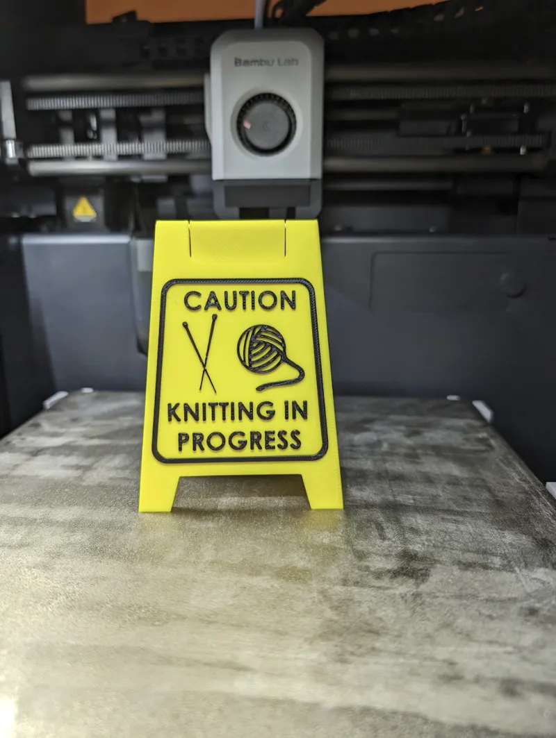 Caution Knitting In Progress Wet Floor Sign