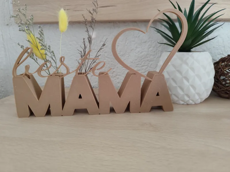Trockenblumen Aufsteller beste Mama Schriftzug 