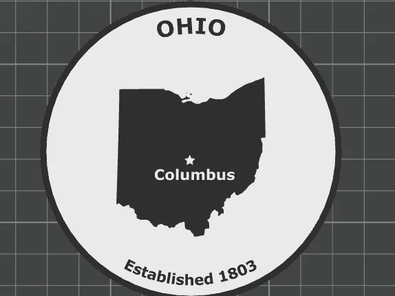 State of Ohio info coaster