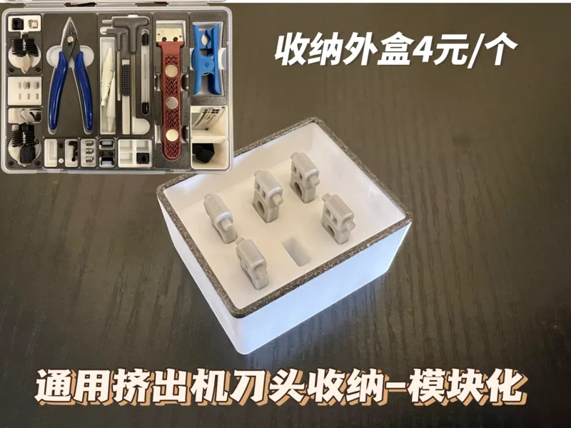 P1SC/X1CC/A1 Cutter 挤出机切刀模块化收纳-证件收纳盒
