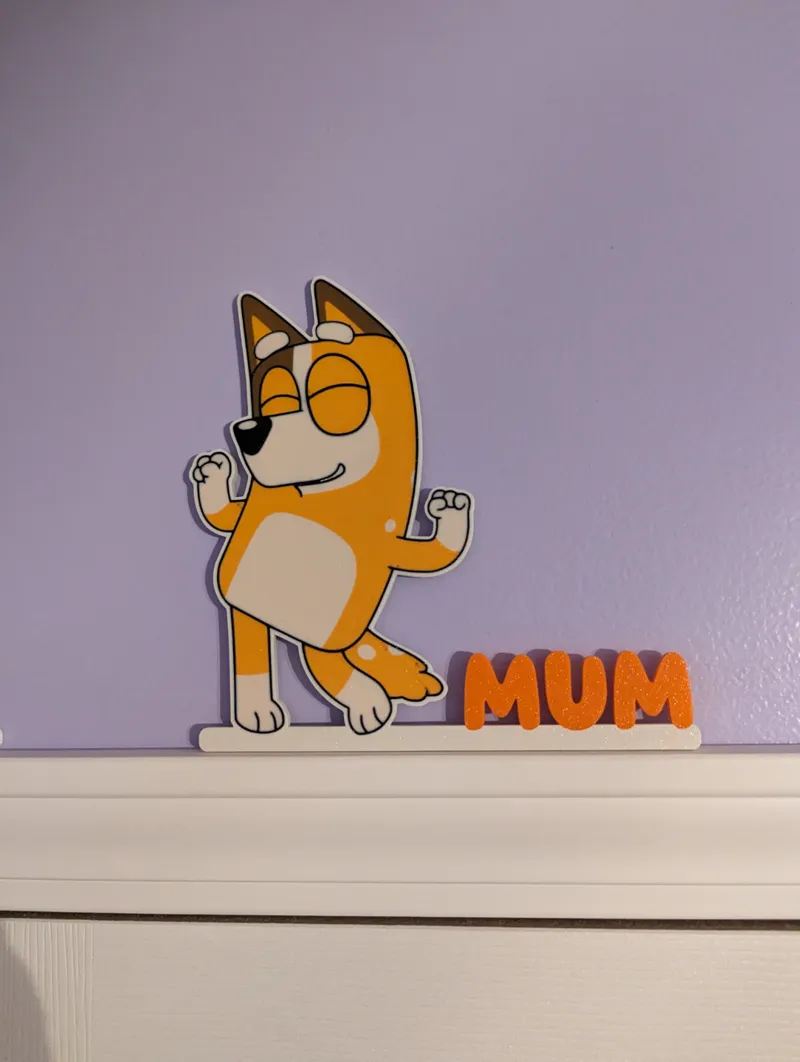 6 Colors 1 AMS Chillie Heeler (Bluey Mum) Door Hanger