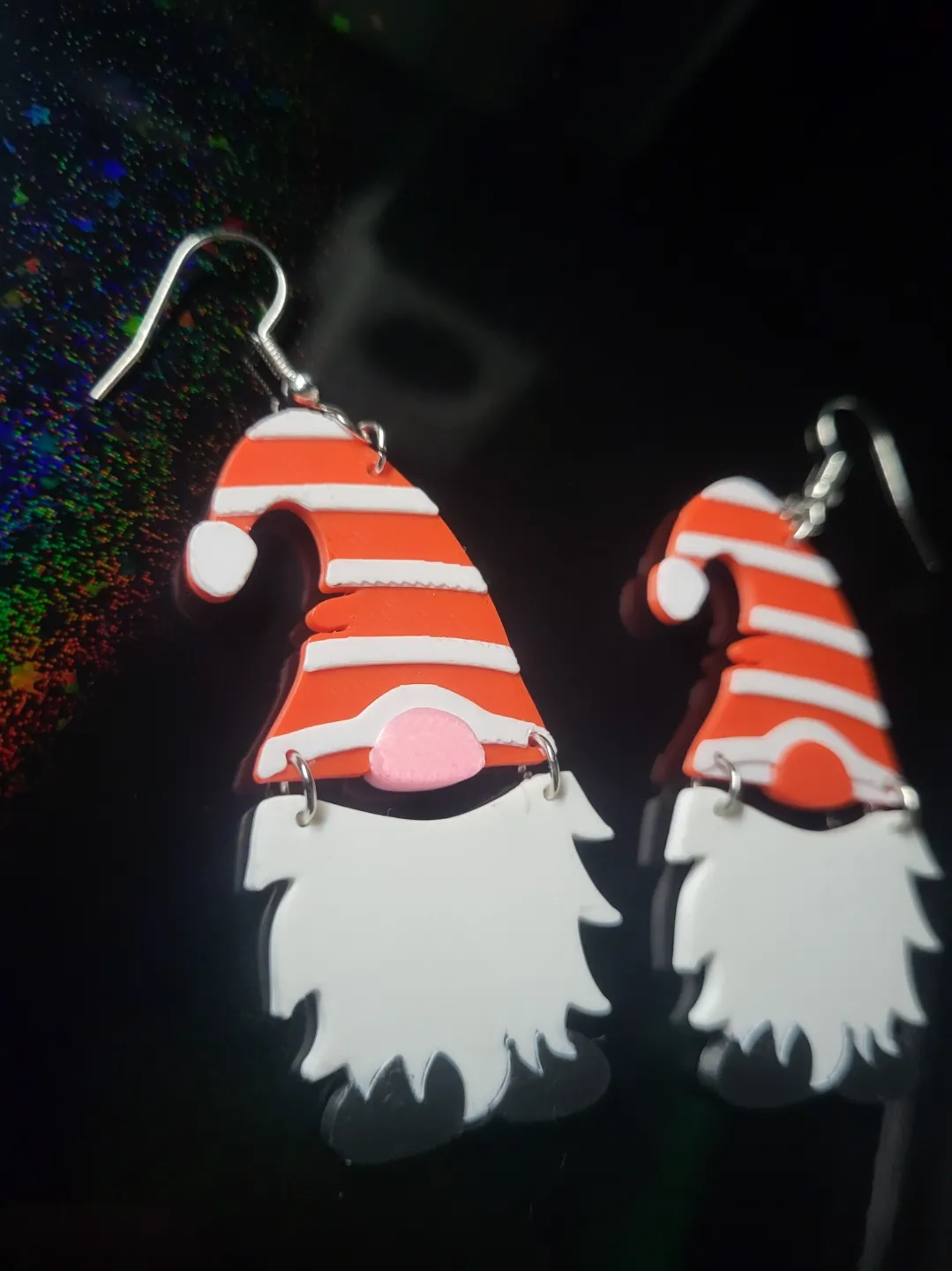 Gnome Earrings 2 piece Christmas view 3