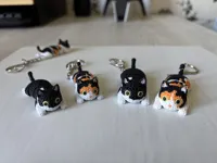 AMS Keychain, Size M-S, eyes separated, Calico Tuxido