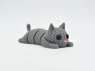 Knitted Articulated Cat