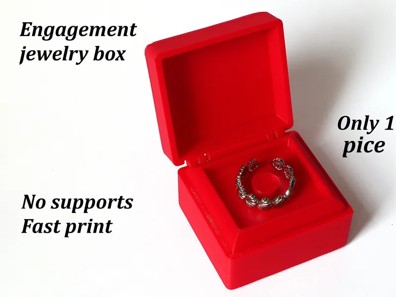 Engagement jewelry box ring - No supports - 1 Pice