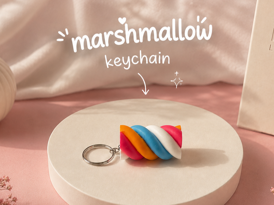 Colorful Marshmallow Spiral Keychain Charm