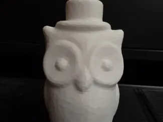 Eule mit Zylinder Deko