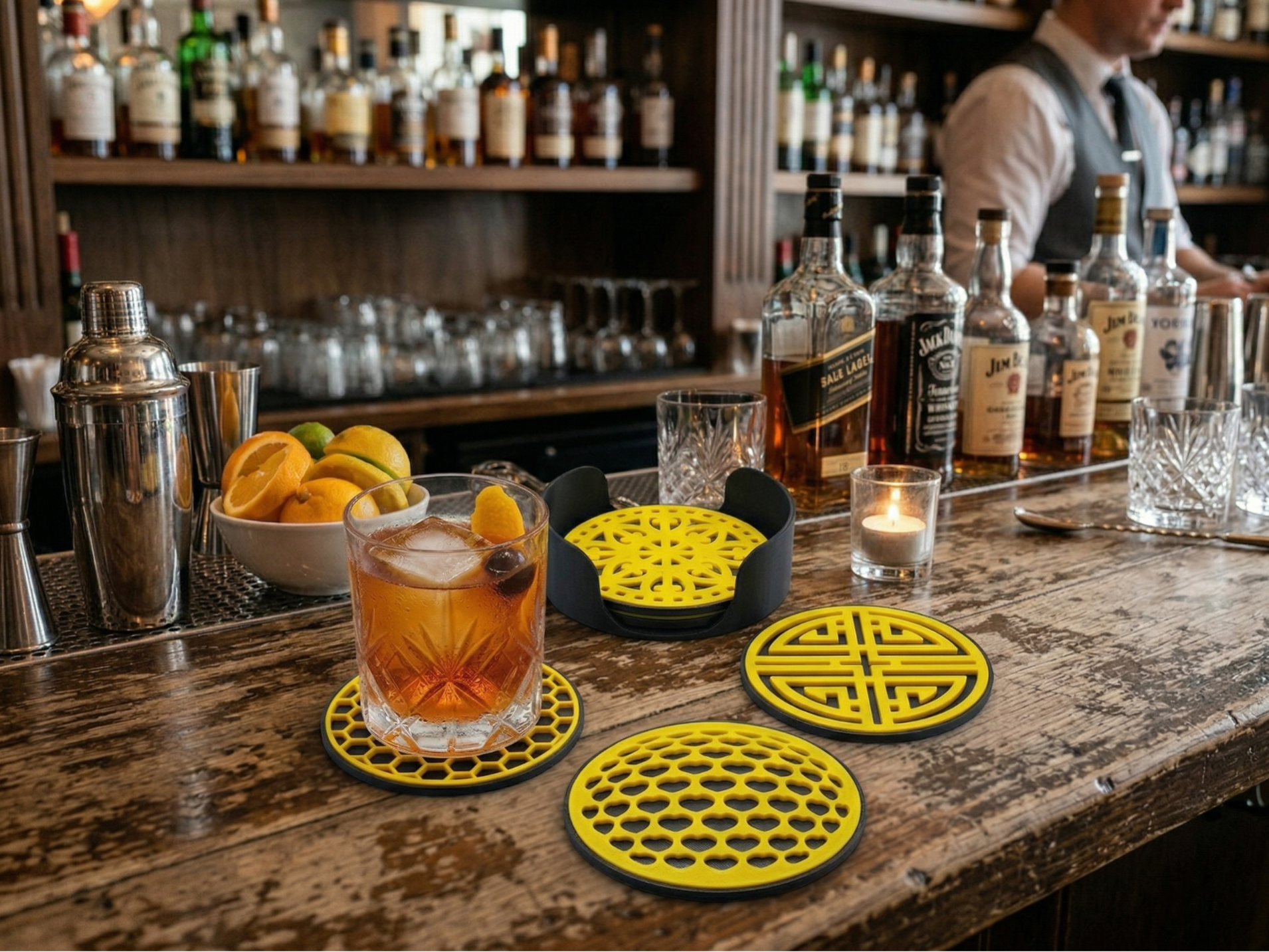 Coaster Set with Removable Inserts #2