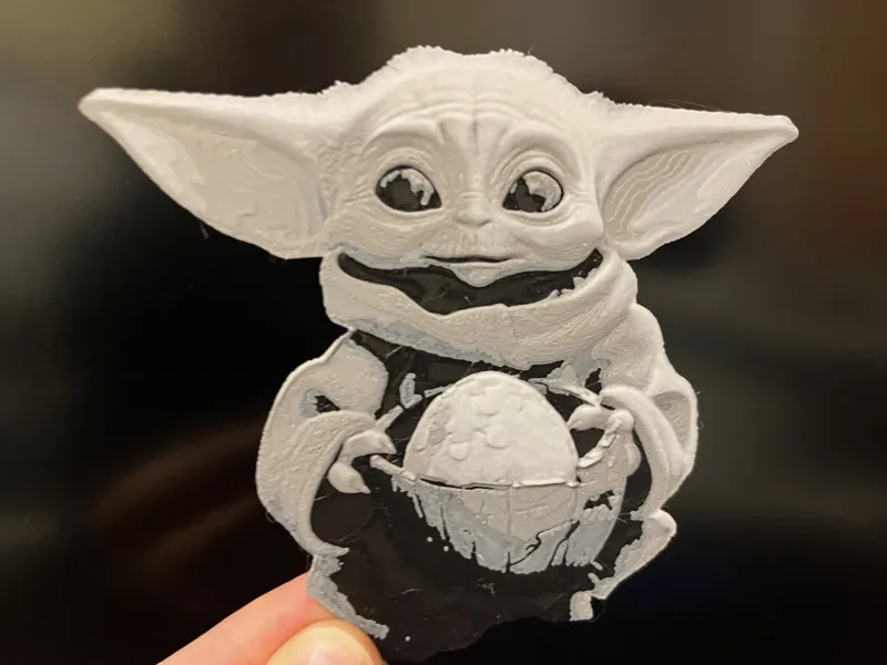 Grogu / Baby Yoda bringing easter egg (Star Wras) Hueforge 3 color