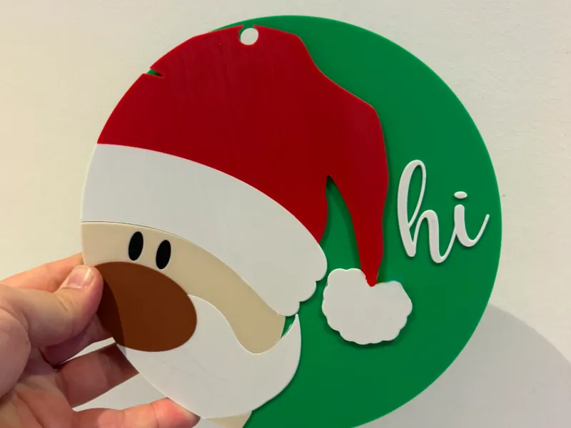 Layered Santa Door Hanger –  Christmas Decoration