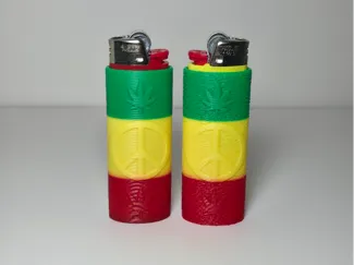 Peace Leaf Bic Lighter Sleeve Grip Case