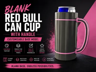 Blank Red Bull Can Cup with Handle