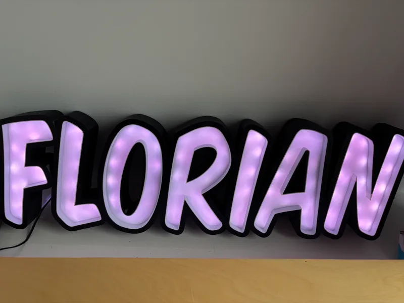 Namenslampe Lightbox Florian Letters