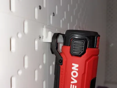 DEVON universal hook for full range of electric drill screwdrivers, compatible with Ikea Skadis pegboard, two versions