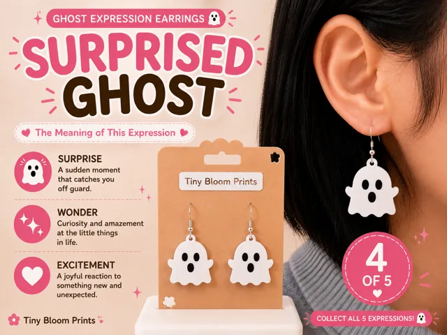 Surprised Ghost Mood Expression Earrings