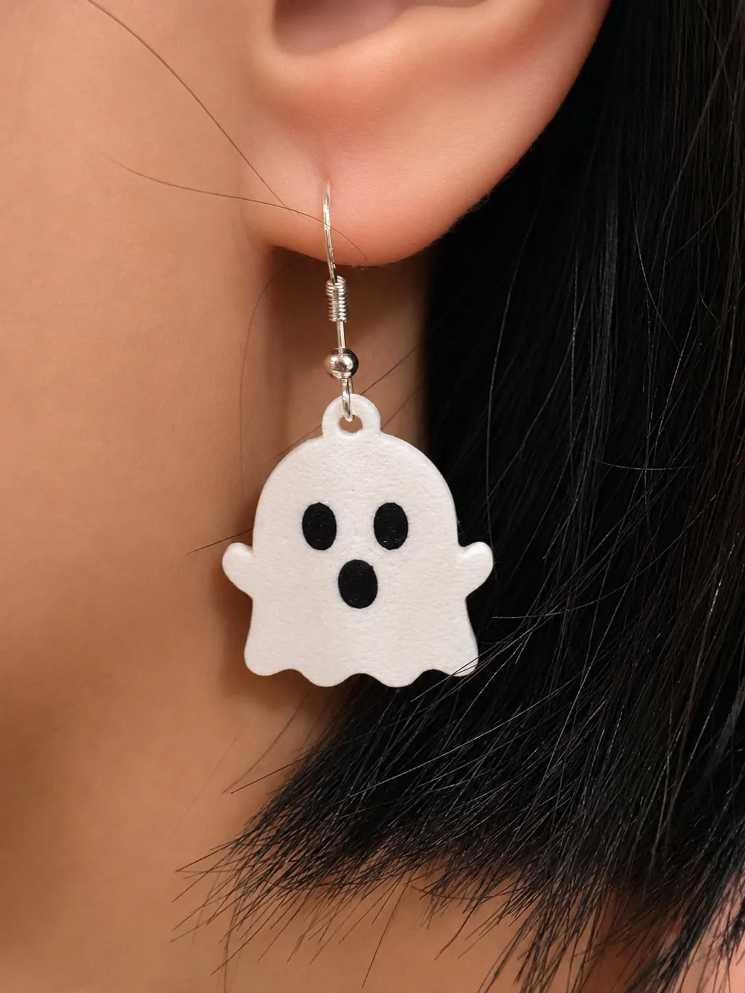 Surprised Ghost Mood Expression Earrings view 3