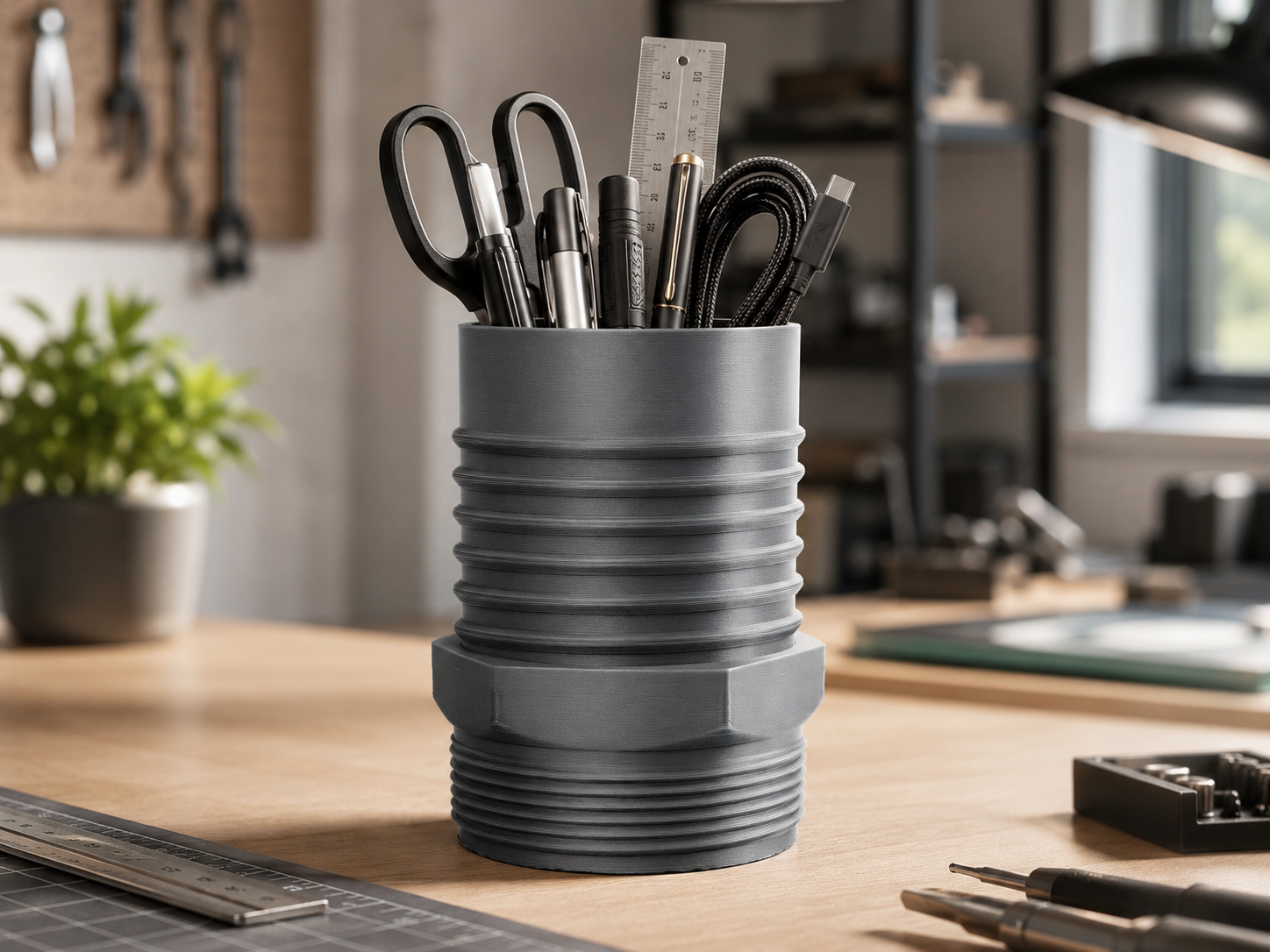 Industrial Pipe Style Organizer Cup