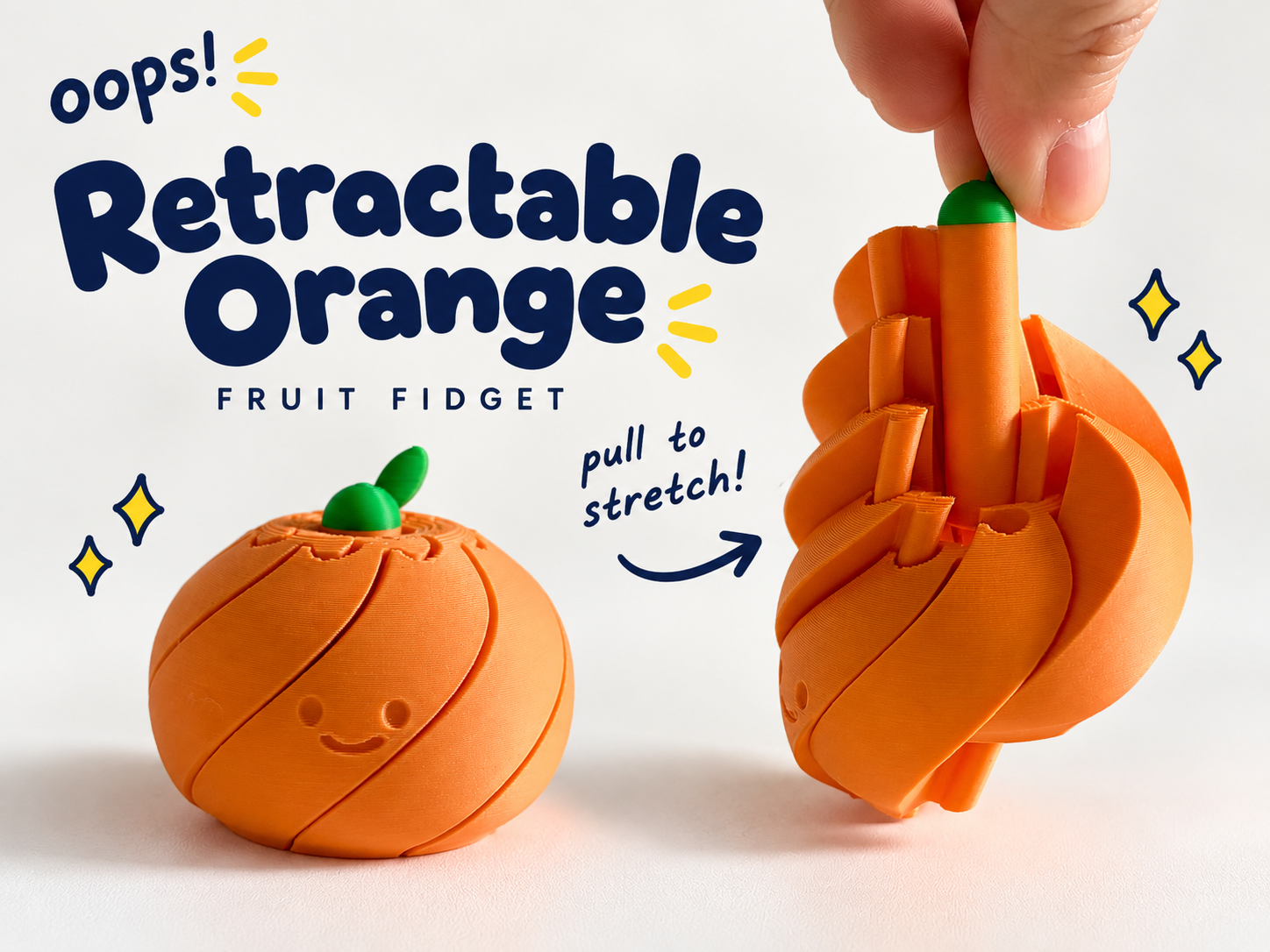 Retractable Orange Fidget Toy - 1