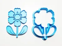 Emporte-pièce/tampon fleur avec tige et feuilles — photo 3