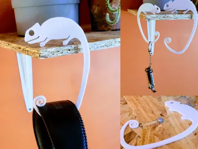 Self-Balancing Chameleon Hanger- Super Easy Print!